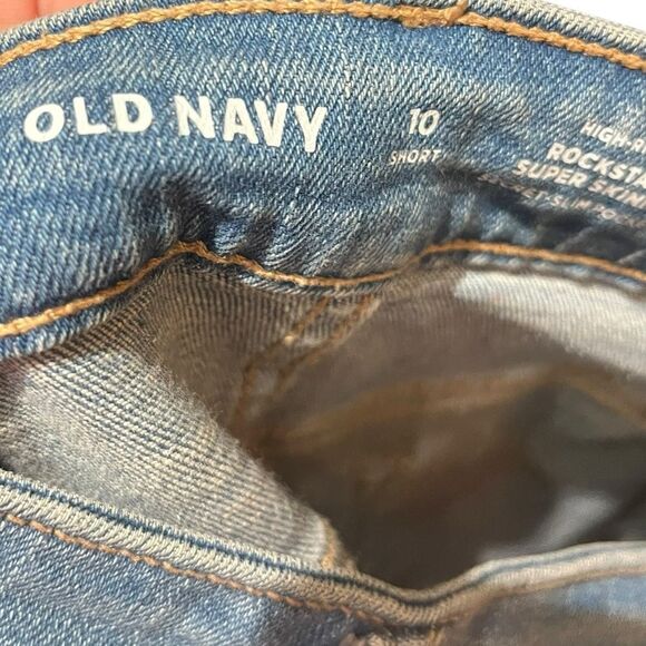 Old Navy Women’s Blue High-Rise Rockstar Super Skinny Denim Jeans, Size 10S, NWT - Picture 7 of 10